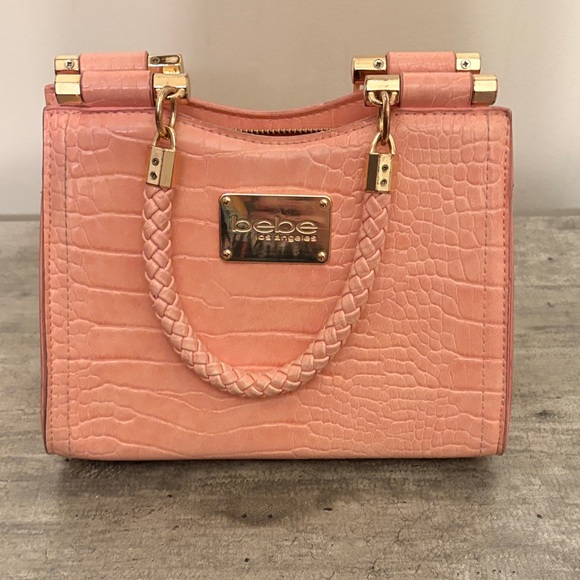 bebe Handbags - bebe Pink Mini Bag with Gold Accents